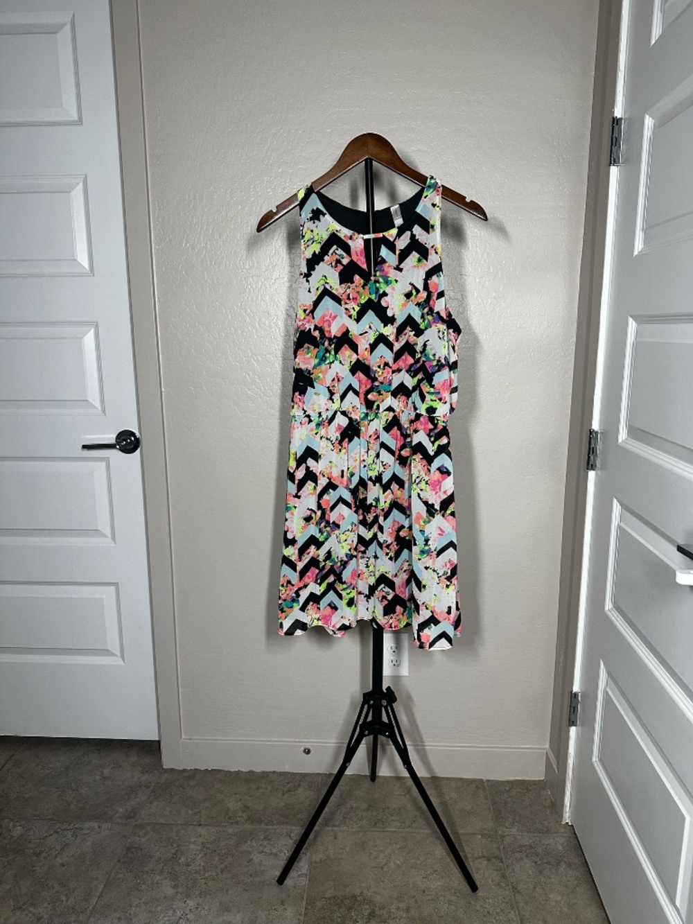 Xhilaration Multicolor Chevron Floral Dress